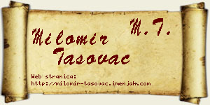 Milomir Tasovac vizit kartica